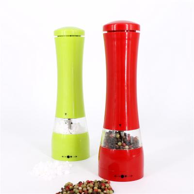 China Viable Electric Round Colorful Salt Pepper Grinder/New Plastic Pepper Grinder for sale