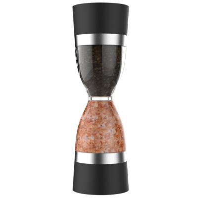 China Viable 2 in 1 manual salt and pepper grinder with double ended hourglass design for sale