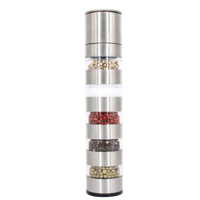 China 4/5 workable in 1 manual salt and pepper mill grinder combo design with 5 layers for sale