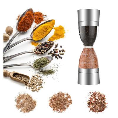 China Viable 2 in 1 manual salt and pepper grinder with double ended hourglass design for sale