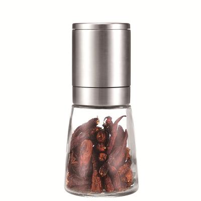 China Sustainable Red Hot Pepper Grinder Chilli Mill With Glass Bottle for sale