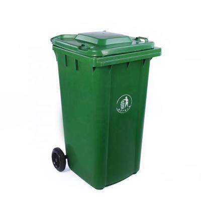 China Viable Large Size Plastic Open Top Trash Can for Outdoor with Wheels and Lid for sale