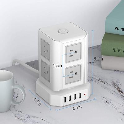 China Residential/Multi-Purpose Surge Protector 8 Outlets 4 USB Ports, 6ft Outlet Multiple Socket Charging Station Extension Cord for sale