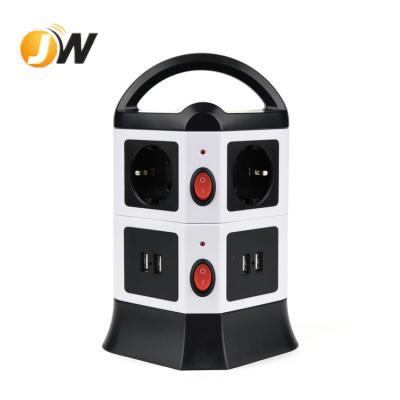 China Residential/General Purpose UK/US/EU/AU Plug Tower Power Strip with Surge Protector and USB Charging for sale