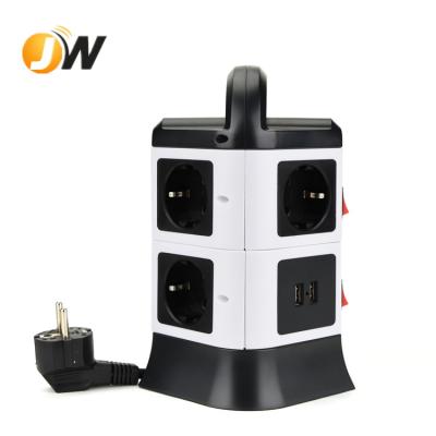 China New Design 250V European Tower Power Band 6 Residential / General Purpose EU Outlets With 4 USB for sale