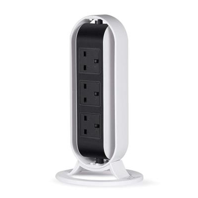 China Creative Rotary Electrical Vertical Switch Overload Protection Sockets 5 Outlets 2 USB Ports for sale