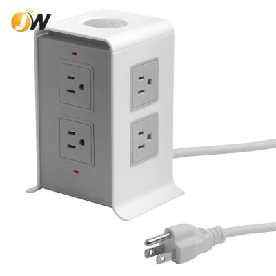 China Overload Protection 8 Outlet 4 USB Outputs Vertical Multi Socket With Overload Protector For Home / Office, Including Power Cord for sale