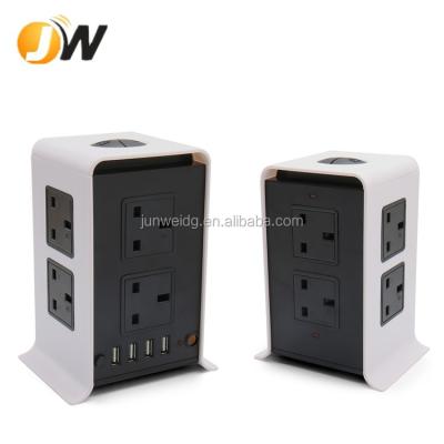 China 4 USB Ports New Charging Socket 8 Way Vertical Electrical Outlet With 4 USB For UK Plug Power Charging for sale