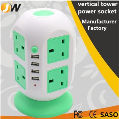 China New tpye overload protection power strip smart socket 8 AC outlet with 4 port usb charger surge protector power tower UK desktop socket for sale