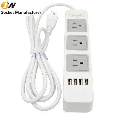 China american wholesale 3 band 3 usb flat power extender outlets 4 usb ports factory price 2m for sale