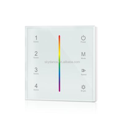 China Skydance RGB led wall mounted controller with rf remote control led dimmable controller 86x86x35mm for sale