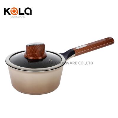 China Best quality 18CM milk pan stick sustainable cookware non set aluminum cooking pots kitchen wholesale cookware for sale