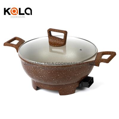 China Household Kala kitchen supplies non stick cookware set wholesale electric cooker fying multifunctional electric cooking pan electric pan for sale