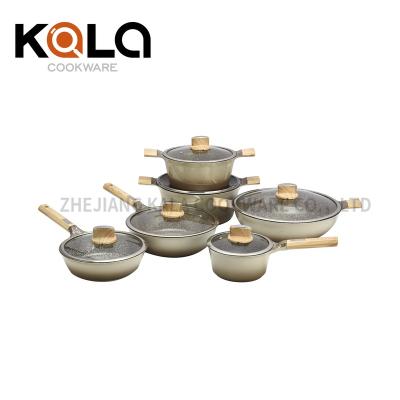 China Viable Wholesale Kitchen Supplies Non Stick Cookware Pots Sets Aluminum Cookware Kitchenware Cooking Pot Set for sale