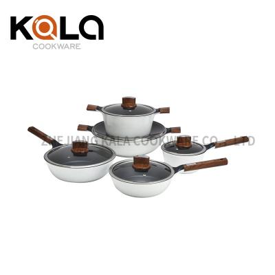 China Viable Supplies High Quality Ceramic Casserole Kitchen Aluminum Cooking Pot And Cooking Soup Stick Cookware Non Current Wholesale Set for sale