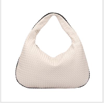 China TOGGLE BAG New Fashion PU Tote Bag Young Lady Leather Woven Handbag for sale