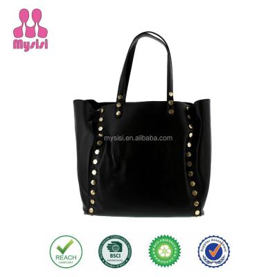 China Tote Bag Rivet Decoration Women Soft Leather Handbag Tote Bag Women PU Tote Bag PU Customer Bag for sale