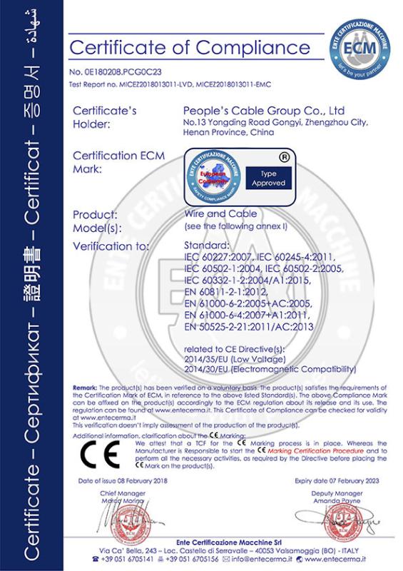 CE - People's Cable Group Co., Ltd.