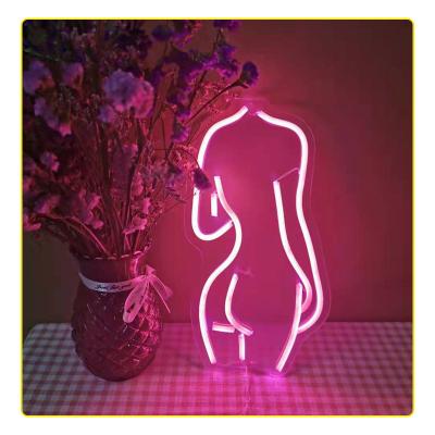 China Hotel Pub customized design 6*12mm Women line beer and guitar led neon beer sign for bar for sale