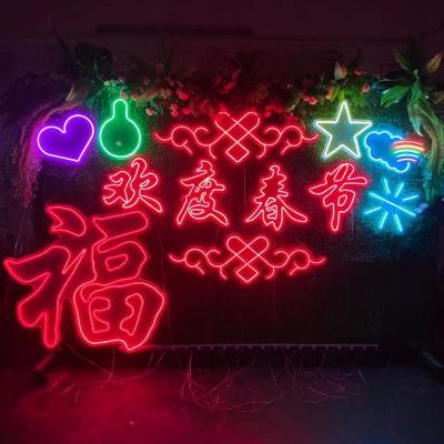 China Energy saving chinese happy new year decoration light Room decoration custom neon sign light lamp for sale