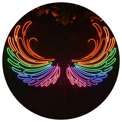 China Energy saving New Modern led  custom Angel's Wing neon light sign for wall decoration for sale