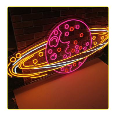 China Energy saving Hot Selling Cool Planet Multicolor Flexible Neon Sign Hanging Luminous Signboard Store  led neon sign for decorative for sale