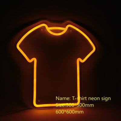 China Garden Pink Led Silica Gel Neon Sign T Shirt Cloth Neon Sign for sale