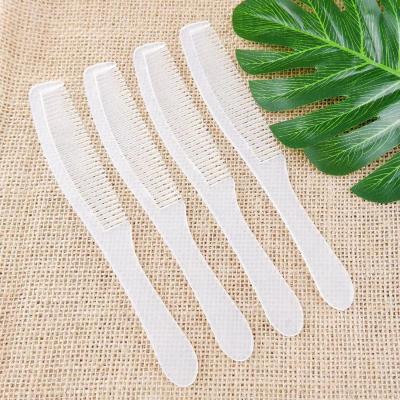 China Hotel Hand Supplies Bulk Hair Comb Plastic Hair Comb Transparent Travel Hotel Hair Comb for sale