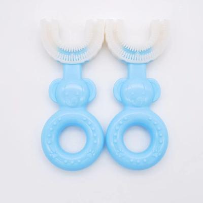 China Wholesale Soft White U Shaped Toothbrush Children Food Grade Silicone Strip Toothbrush for sale