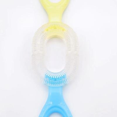 China Food Grade Factory Price Food Grade Soft Silicone Strip Toothbrush 360 U Shaped Children Toothbrush for sale