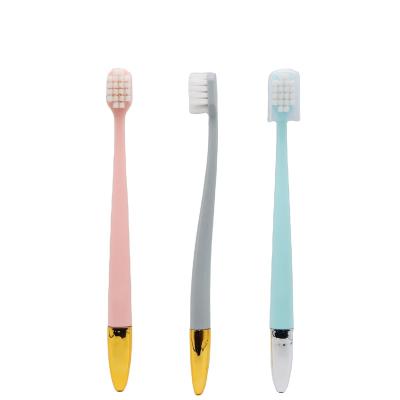 China Luxury Toothbrush Fairshaped Handle Large Square Head Tooth Whitening Home Use Luxury Adult Toothbrush for sale