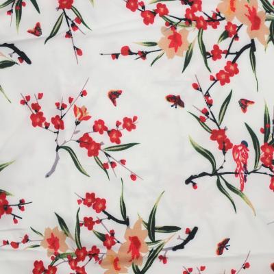 China 2021 Hot Selling 4 Way Stretch Polyester 100% Floral Printed Fabric For Clothing for sale