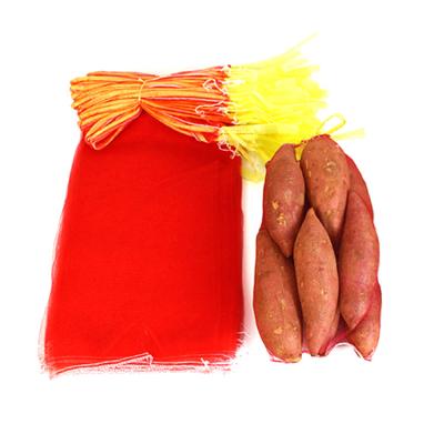 China Reusable 30kg Onion Potato Stored RED Plastic Tubular Mesh Bag For Garlic for sale