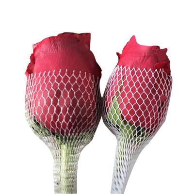 China High quality pe/pp plastic wrap knitted flower wrapping protective flower bud sleeve flower net for sale