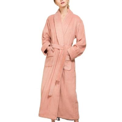 China Winter Breathable Warm Cute Flannel Terry Warm Bathrobe Adult Soft Unisex Bathrobe for sale