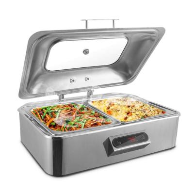 China 9L Stainless Steel And 6L Deluxe Digital Electric Chafing Dish / Glass Chafing Dish for sale