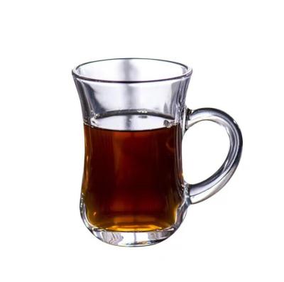 China Sustainable 135ml Glass Mugs For Tea And Coffee / Custom Coffee Glass Mug for sale