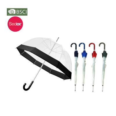 China Traditional Dome Shape Umbrella Transparent Poe Umbrella With Logo Printing for sale