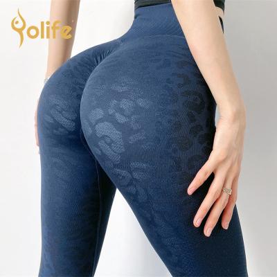 China Breathable Leopard Seamless Leggings Womens Workout Gym Leggings Butt Crack! crack! Booty Legging Fitness Yoga Pants Sexy Sports Tights Butt Lift for sale