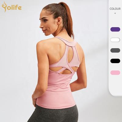 China Yolife Factory Wholesale High Quality Breathable Fitness Activewear Fashion Sports Gym Training Women Yoga Vest Tank Tops for sale