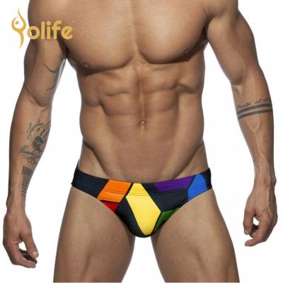 China Breathable man brand swim briefs low waist swimwear drop with summer sexy mens boxers trunks pump pad shorts swim for old shopper for sale