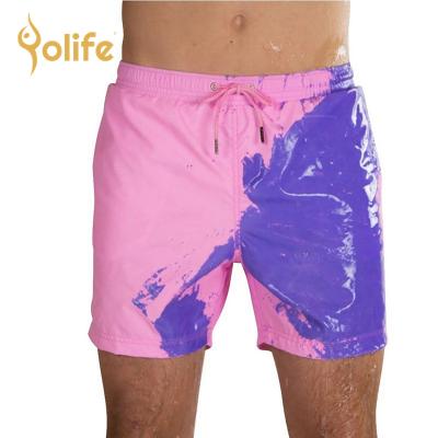 China Breathable Customized Logo Color Changing Swim Trunks Men's Swimming Trunks Swimwear Changes Color Men Swimwear 2021 Short Suits for sale