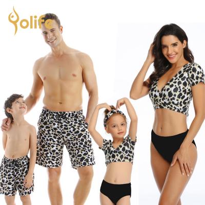 China Breathable High Quality Family Matching Swimwear Teams 2021 Summer Lady Bikini Man Beach Shorts Girls Swimwear Boys Swim Shorts 3-12 Years for sale