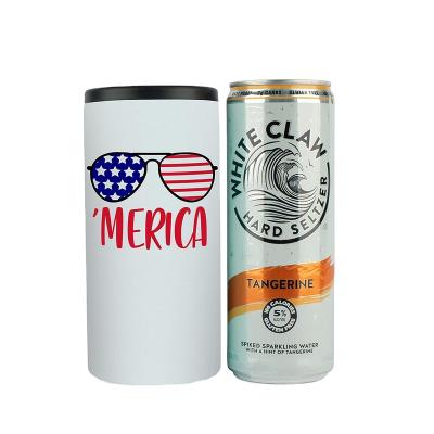 China USA Warehouse 12oz Double Wall Stainless Steel Sublimation Slim Empty Box Viable Free Shipping Insulated Cooler Tumbler With 2 Lids for sale