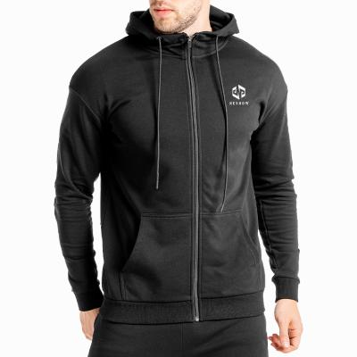 China Sporty-Fit Training Hoodie Full Zip Anti-Wrinkle Big Quality Men's Top Jacket Sweatshirts Gym Running Outdoor Exercise Workout for sale