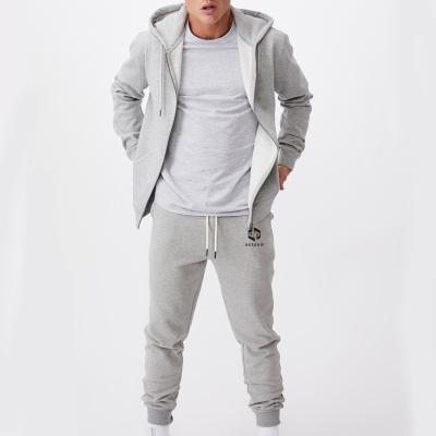 China Wholesale Loose QUICK DRY Design Gym Top Plain Fitted Zipper Up Hoodie And Jogging Jogger Pants Tracksuit For Men for sale