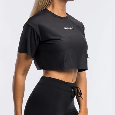 China Anti-Wrinkle 2022 New Custom Design Women Gym Clothing Crop Top T-shirt for sale