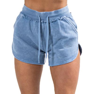 China High Quality New Design Anti-wrinkle Waisted Women's GYM Top Shorts With Printing for sale