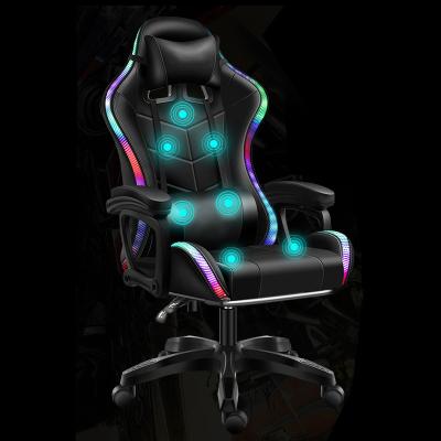 China Factory Price (Height)Adjustable Blue Led Recliner Light Glowing Massage 135 Degree E-sport Silla Gamer Mechanical Gaming Chair for sale