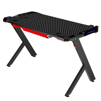 China Expandable Popular Gaming Table Z Shaped Computer Desk Table Gaming PC Workstation Gaming Desk for sale